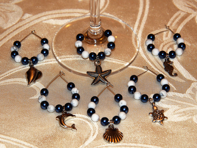 Blue Ocean Wineglass Charms