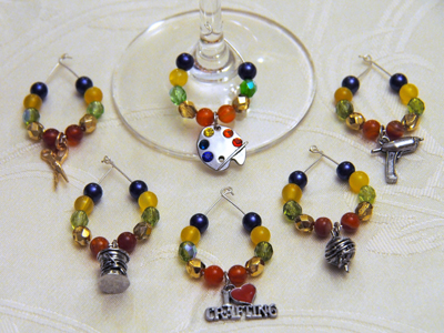 Love Chafting Wineglass Charms